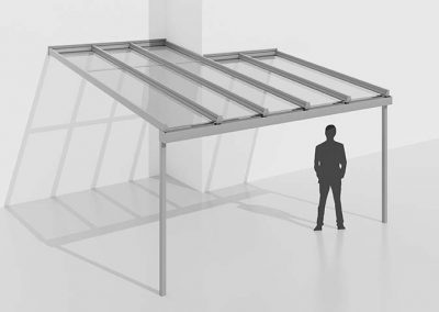 Pultdach mit versetzter Bautiefe